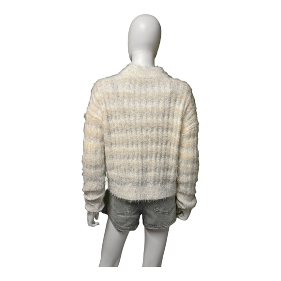 Candie’s Mock Neck Fuzzy Cozy & Soft Sweater Lurxstripe M - Picture 3 of 9